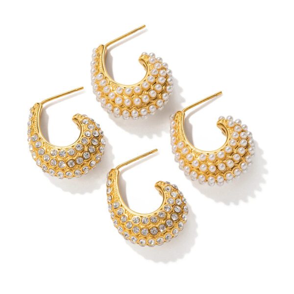 YOUTHWAY-Pearl C-Shaped Earrings
