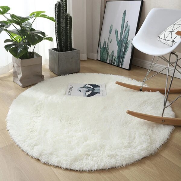 11395235642070580887 Round Fluffy Rugs