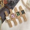 Quartz Square Golden Watch