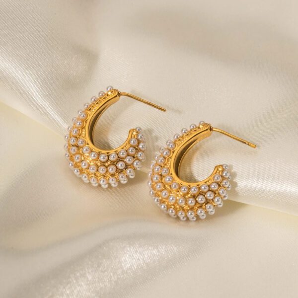 YOUTHWAY-Pearl C-Shaped Earrings