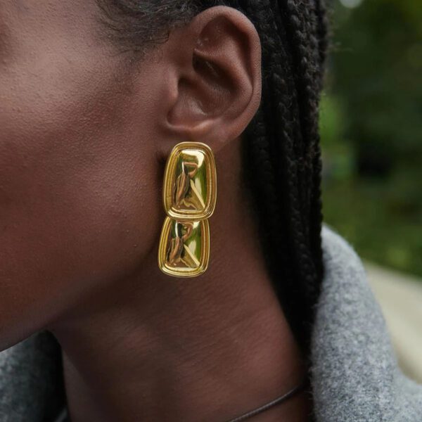 2 YOUTHWAY-Rectangle Pendant Earrings