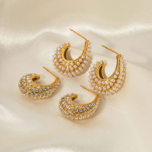 YOUTHWAY-Pearl C-Shaped Earrings