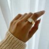 Vintage Square Shell Ring