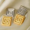 YOUTHWAY-Square Spiral Small Stud Earrings