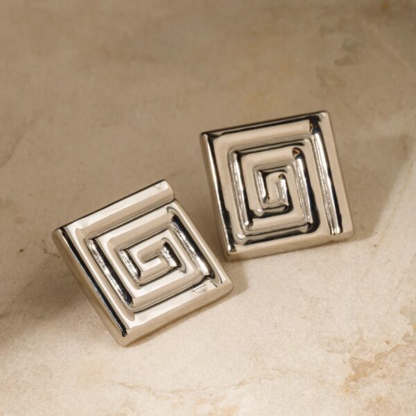 main-image-5 YOUTHWAY-Square Spiral Small Stud Earrings