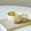 Irregular Ceramic Flower Mugs