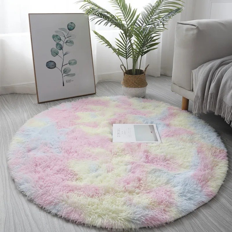 Fluffy Rug Rectangle Round Fluffy Rugs - Flip In Cart