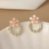 Rhinestone Flower Earrings