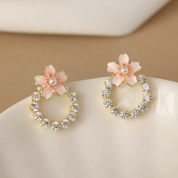 Rhinestone Flower Earrings