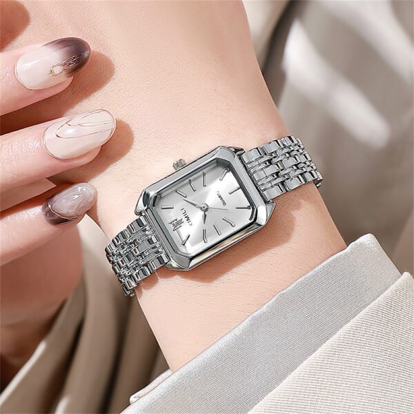 Luxury Silver Square Quartz Watch