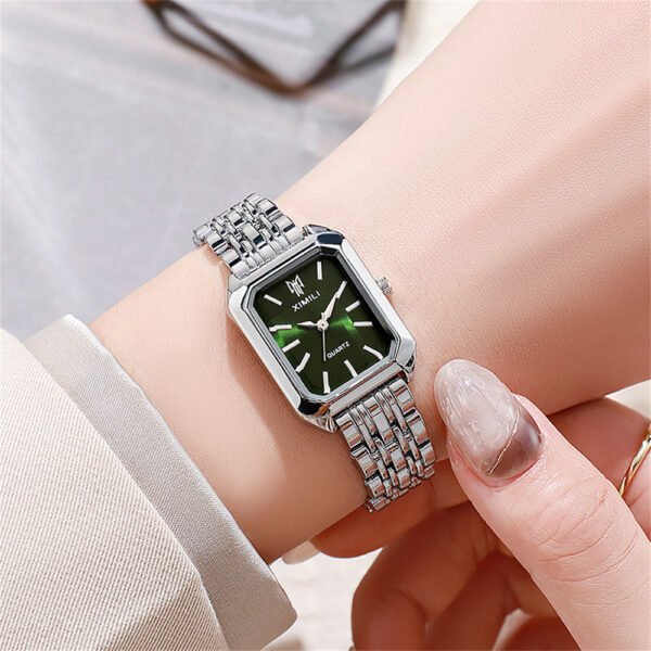 Luxury Silver Square Quartz Watch