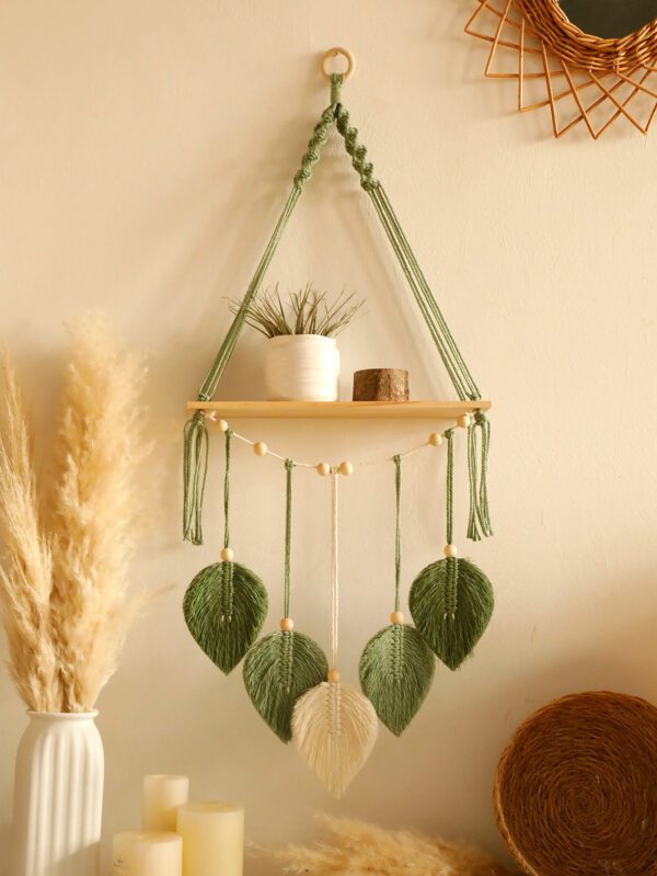 Leaf Macrame Floating Shelf