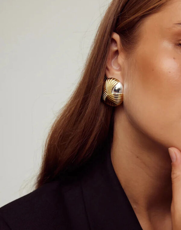 2 YOUTHWAY-Irregular Threaded Round Earrings