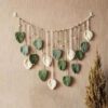 2 Woven Leaves Macrame Wall Hanging