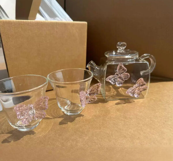 2 Butterfly Teapot Set