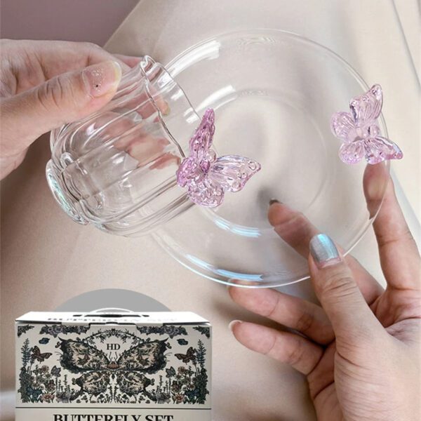 2 Butterfly Cup And Saucer Set