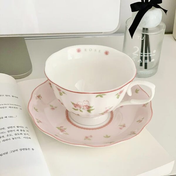3 French Pink Rabbit Tea Set