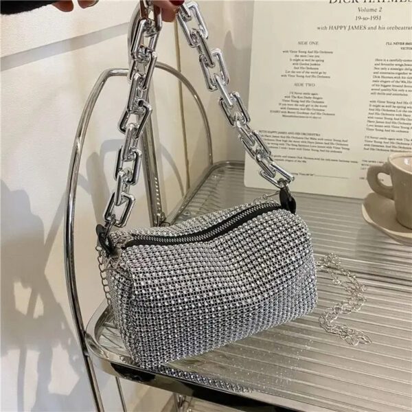 3 Allover Rhinestone Bucket Bag