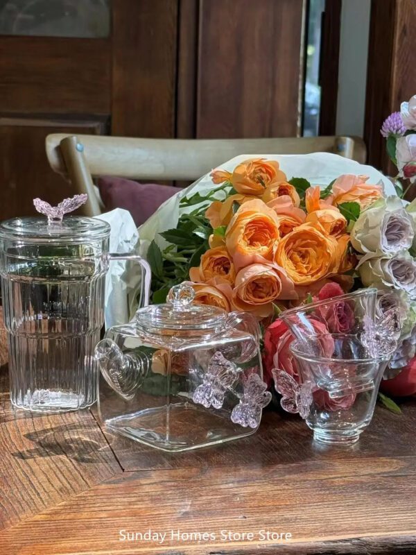 3 Butterfly Teapot Set