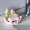 4 Ceramic Tulip Soap Holder
