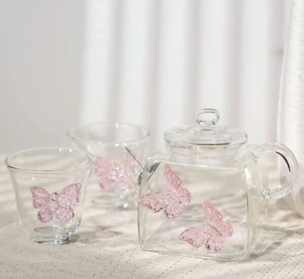 4 Butterfly Teapot Set