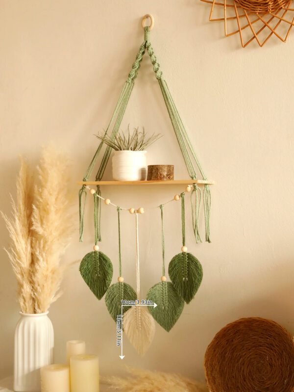5 Leaf Macrame Floating Shelf