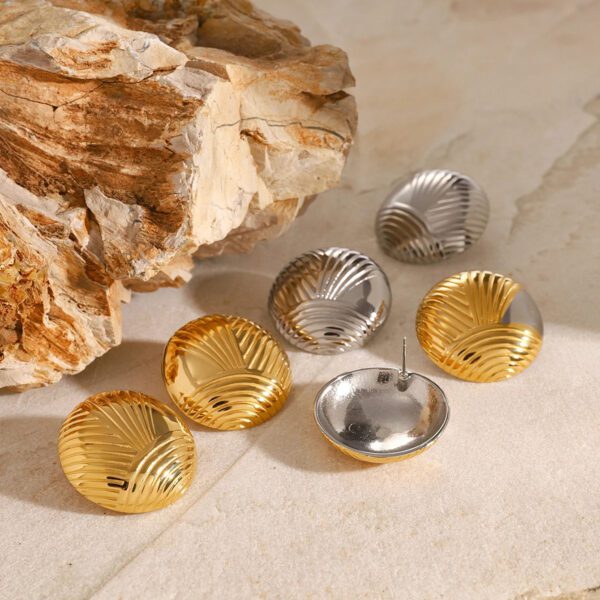 6 YOUTHWAY-Irregular Threaded Round Earrings