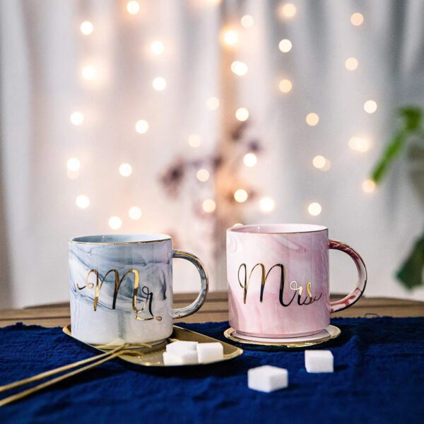 6 Mr. and Mrs. Ceramic Mugs