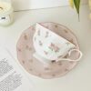 6 French Pink Rabbit Tea Set