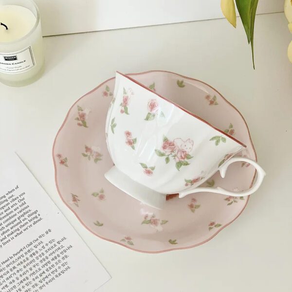 6 French Pink Rabbit Tea Set