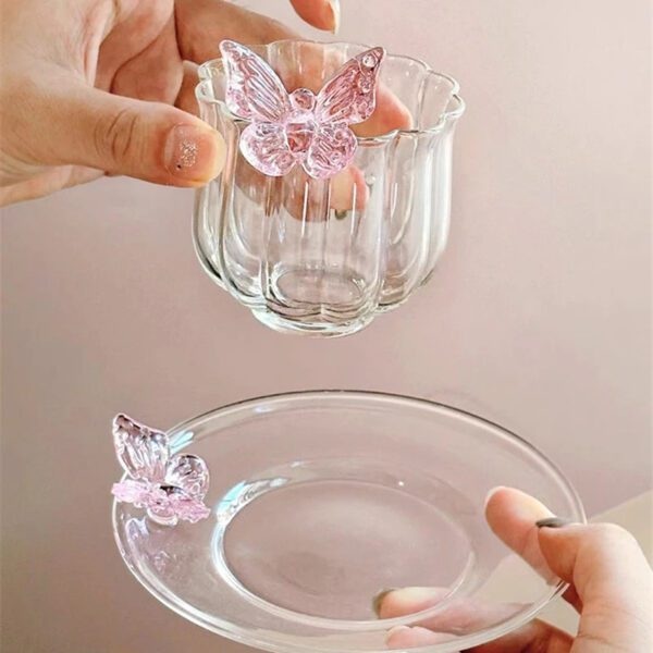 6 Butterfly Cup And Saucer Set