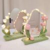 Hand Wooven Flower Makeup Mirror