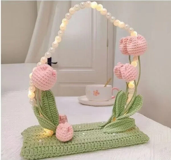 Hand Wooven Flower Makeup Mirror