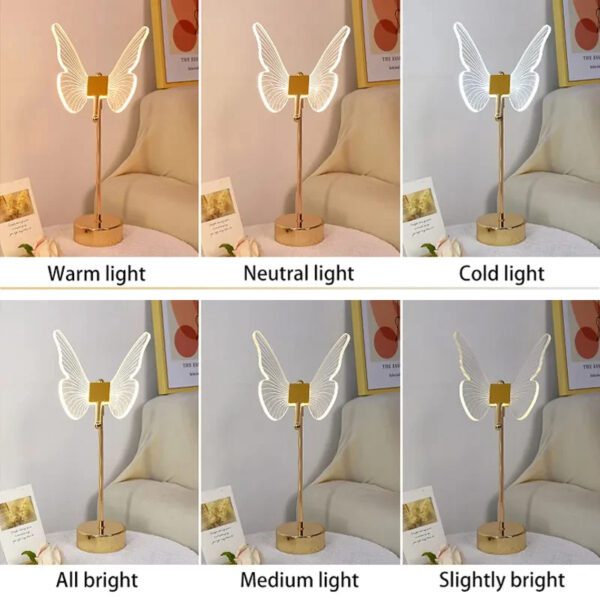 3 Butterfly LED Table Lamp
