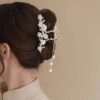 5 Pearl Flower Tassel Hair Clip