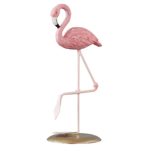 5 Pink Resin Flamingo Figures