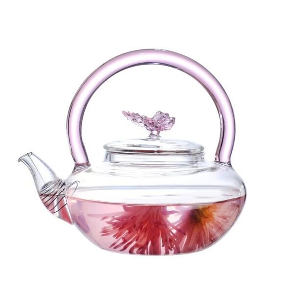 Pink Butterfly Teapot Set