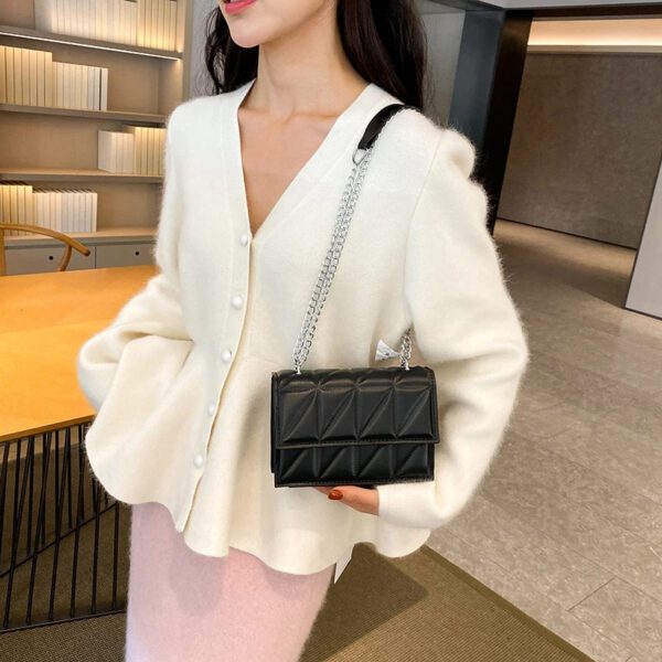 6 Solid Plaid Crossbody Bag