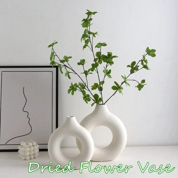 2 Imitation Ceramic Pure White Vase