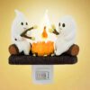 3 Ghost Campfire Flickering Night Light Lantern