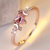 Pink Crystal h#Heart Stone Ring