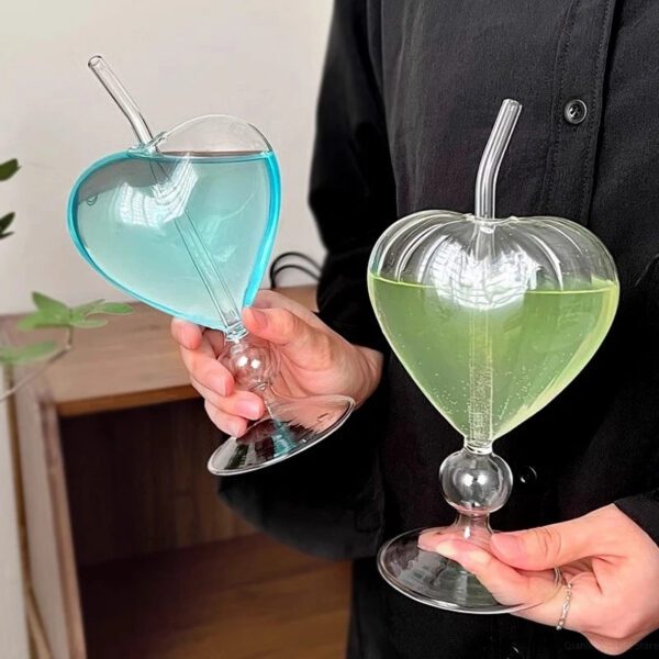 3 Heart Shaped Glass Cup