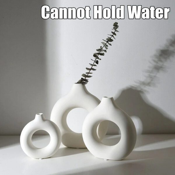 4 Imitation Ceramic Pure White Vase