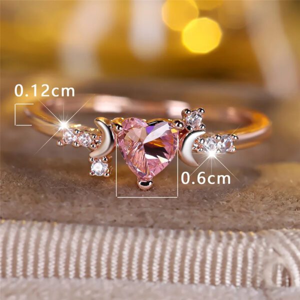 Pink Crystal h#Heart Stone Ring