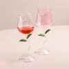 4 Rose Shaped Glass
