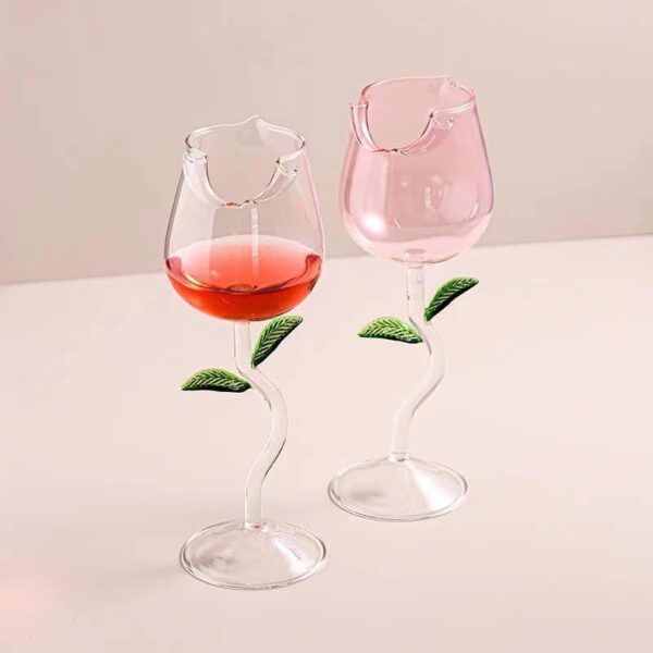4 Rose Shaped Glass