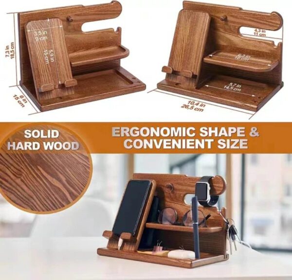 5 Multifunctional Wooden Bedside Docking Station