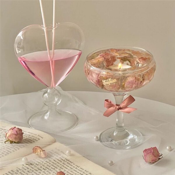 5 Heart Shaped Glass Cup
