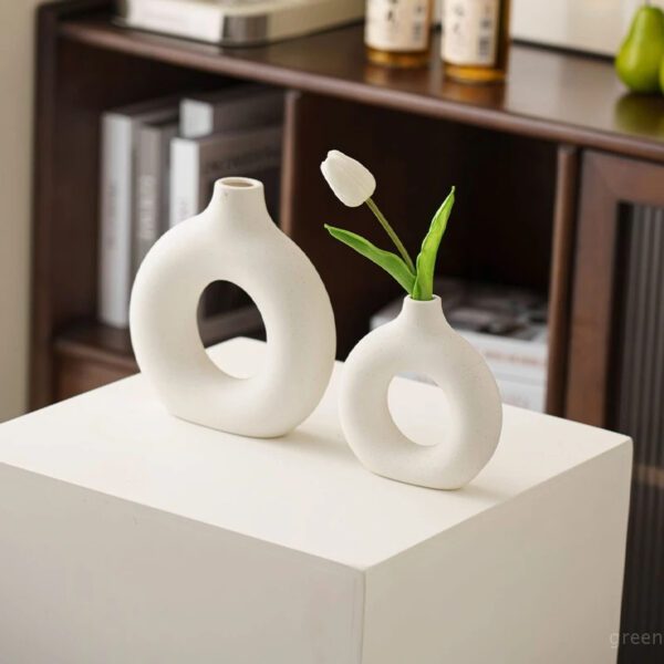 6 Imitation Ceramic Pure White Vase