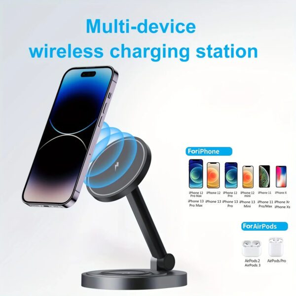 6 2-in-1 Magnetic Wireless Charger Stand